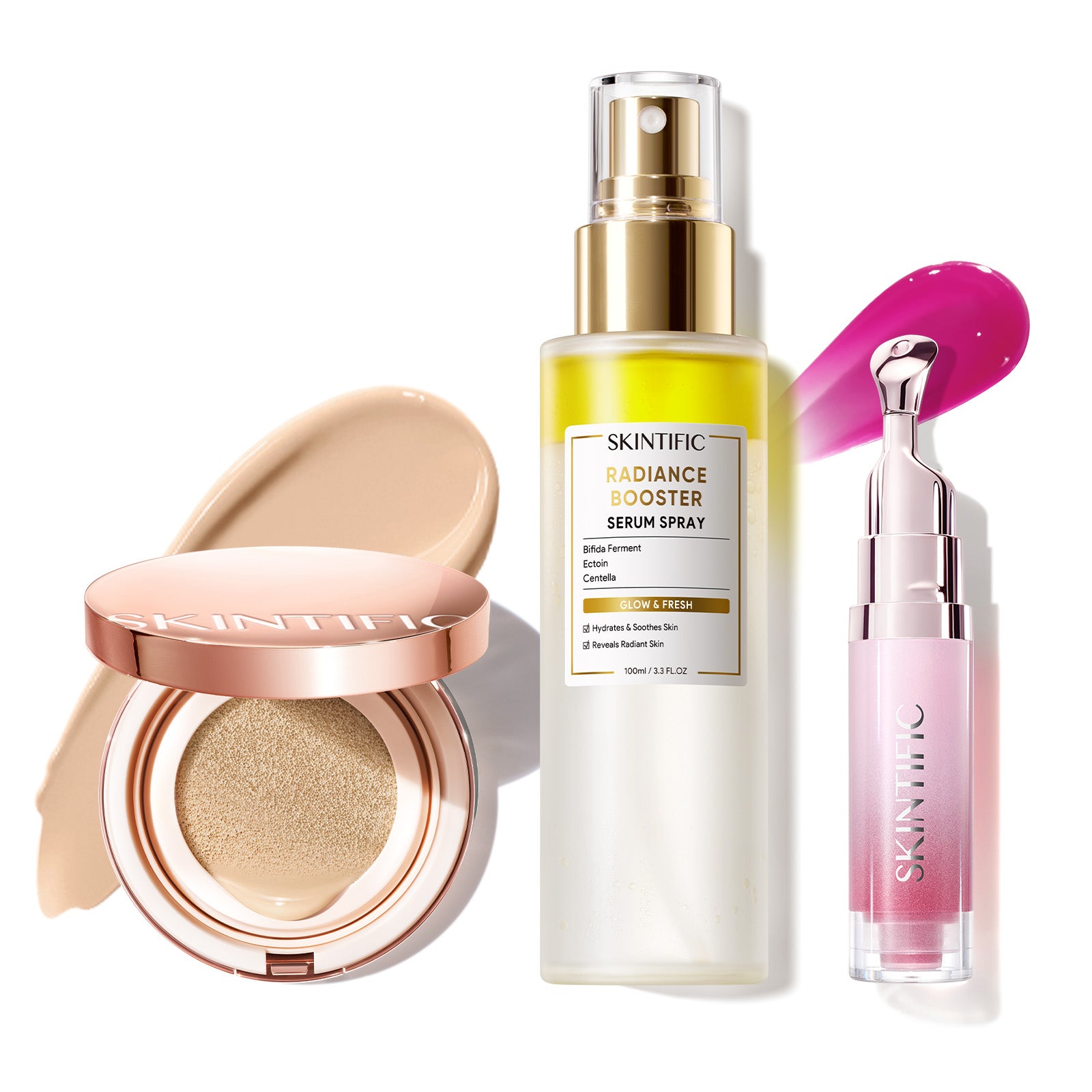 12-Hour Long-Lasting Cushion, Serum Spray & Lip Serum Set
