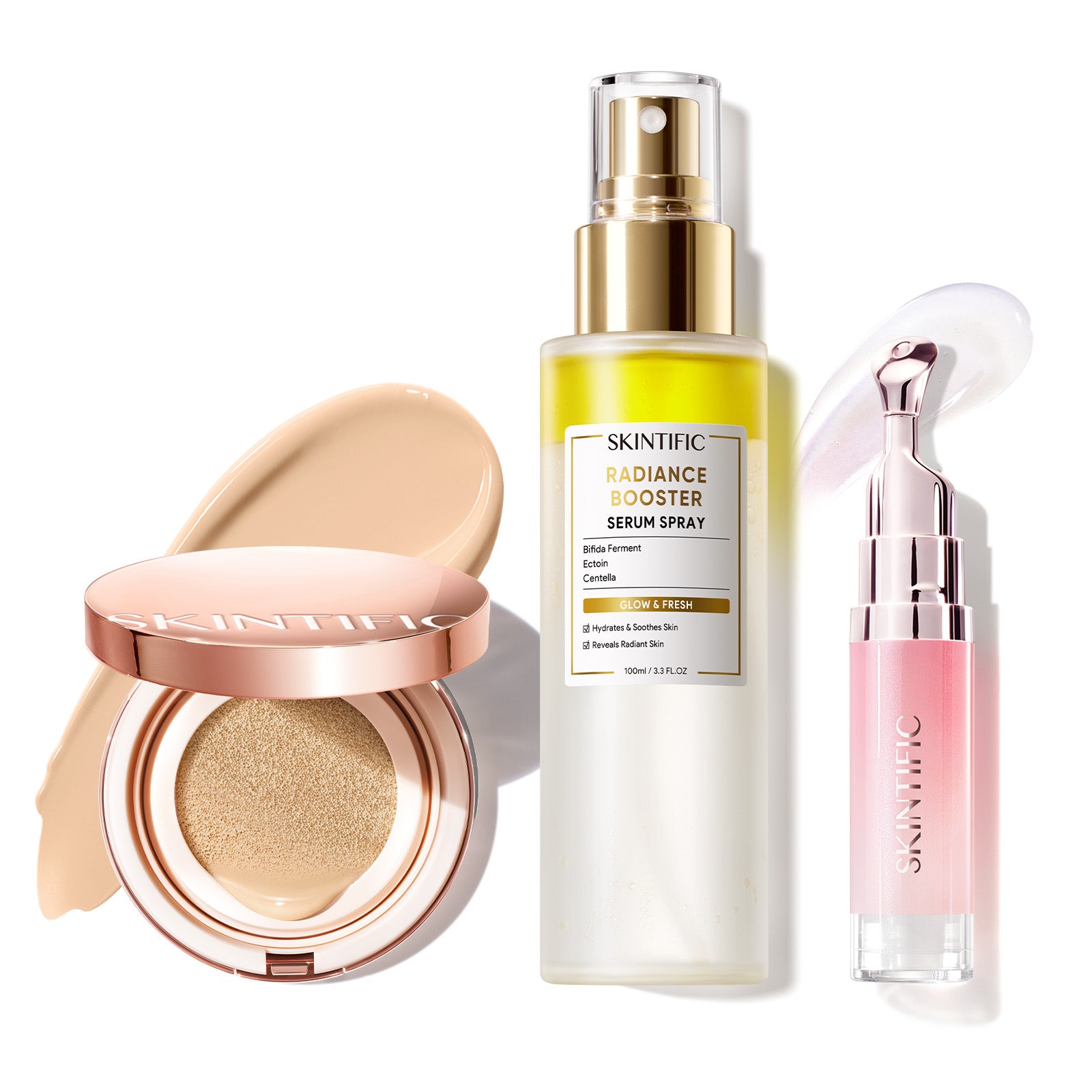 12-Hour Long-Lasting Cushion, Serum Spray & Lip Serum Set