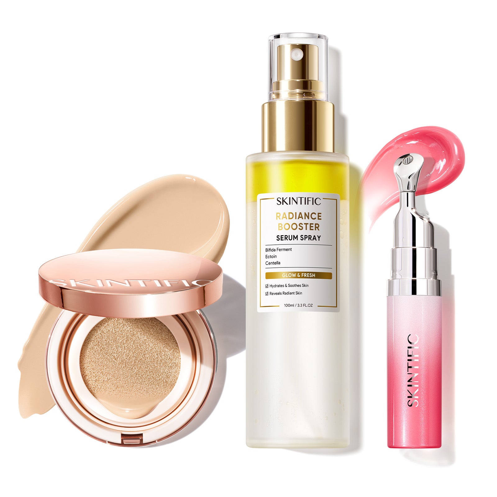 12-Hour Long-Lasting Cushion, Serum Spray & Lip Serum Set