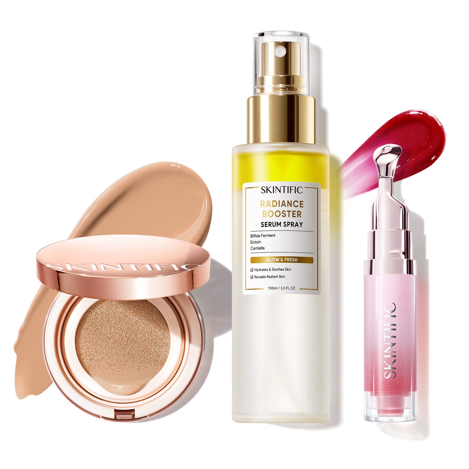 12-Hour Long-Lasting Cushion, Serum Spray & Lip Serum Set