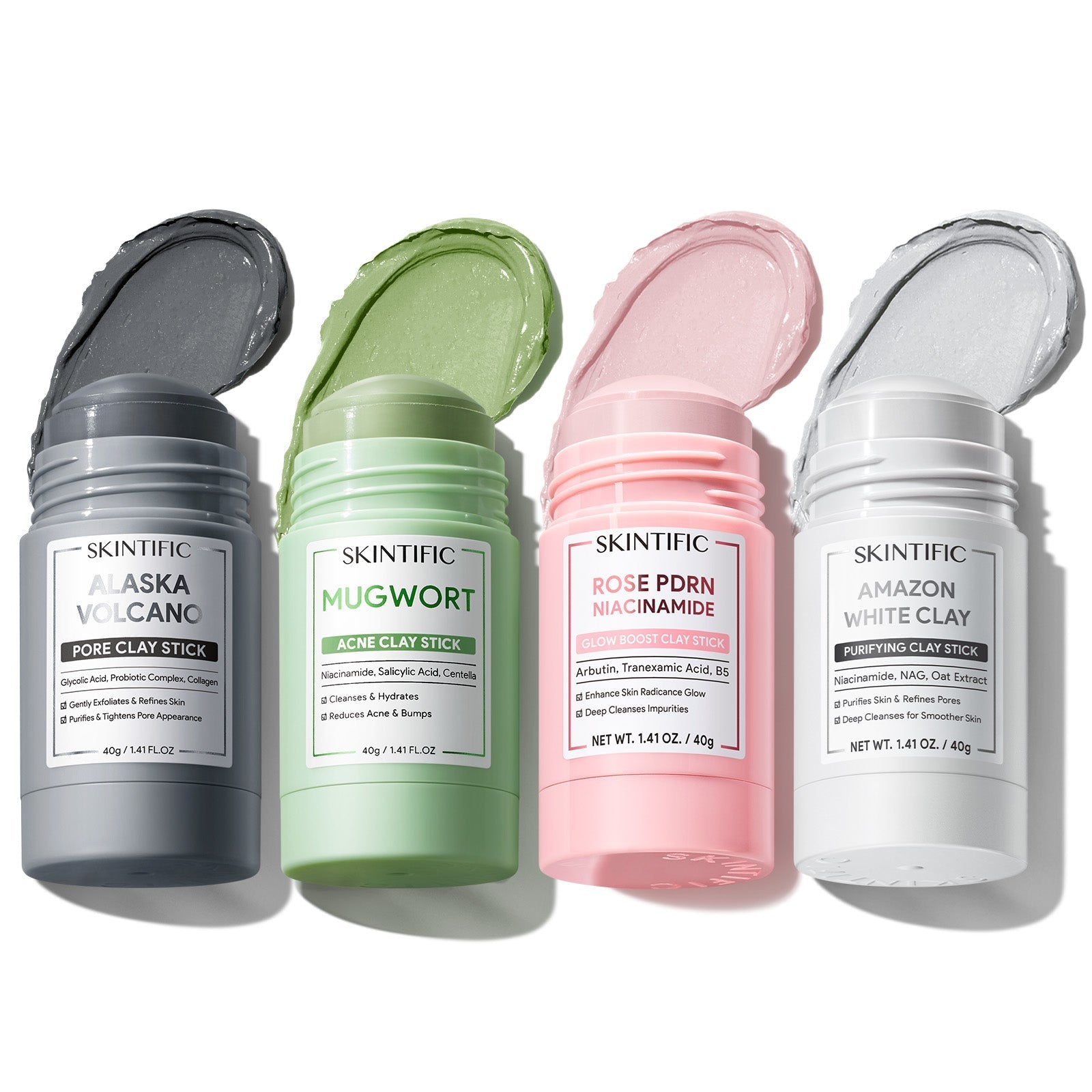 Deep Cleansing Clay Mask Set for Blackheads, Acne & Pore Care