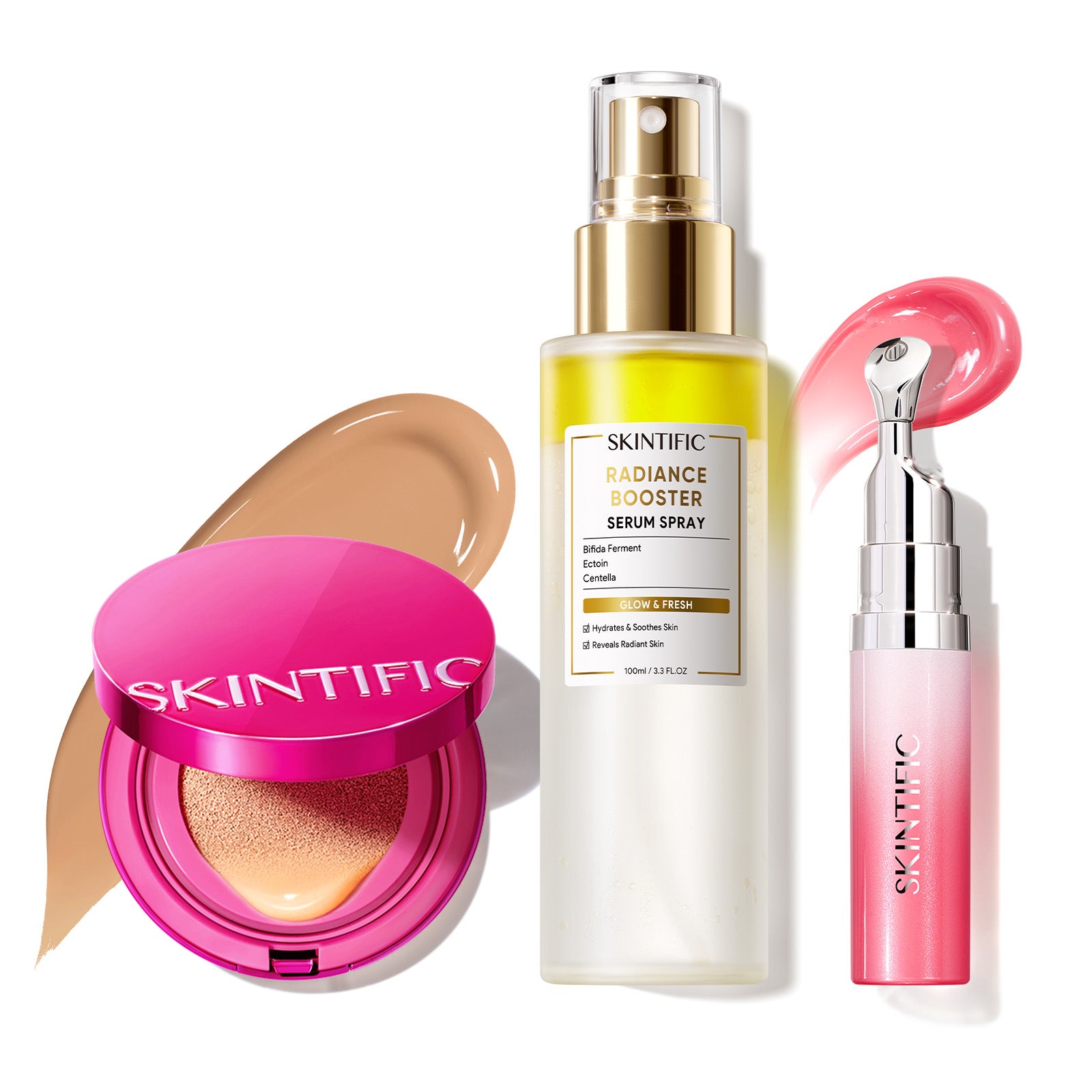 Glow Cover Cushion + Booster Serum Spray + Lip Serum