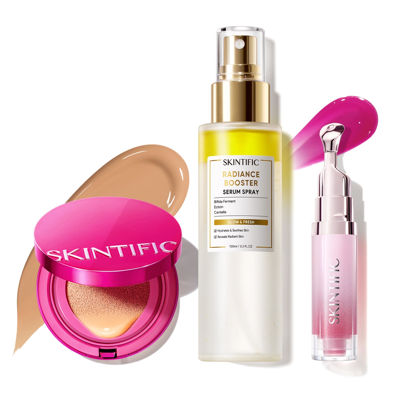 Glow Cover Cushion + Booster Serum Spray + Lip Serum