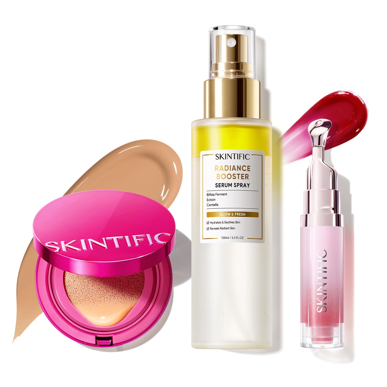 Glow Cover Cushion + Booster Serum Spray + Lip Serum