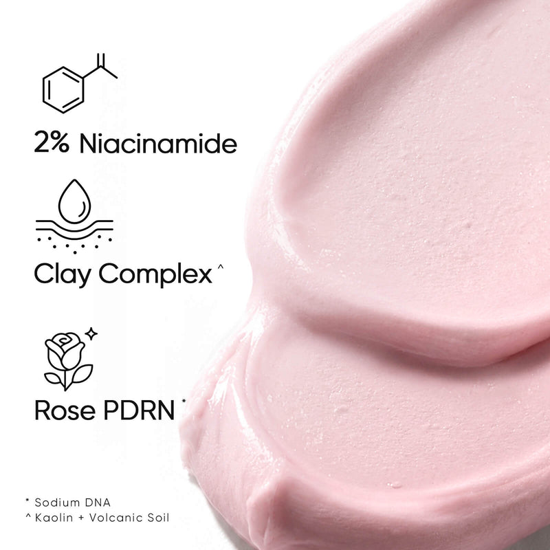 Niacinamide clay mask for glowing skin and improved skin clarity