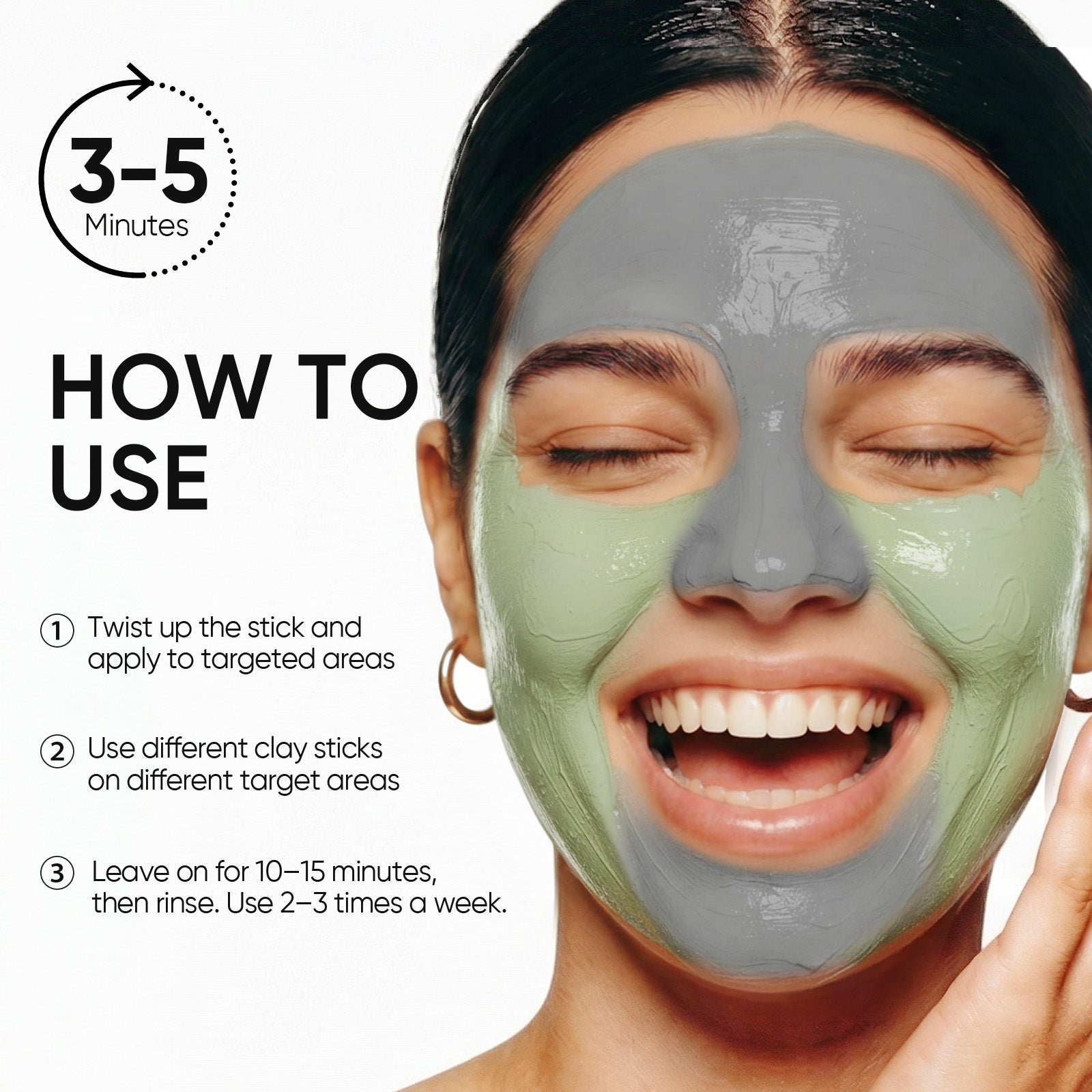 Blackhead Control & Acne Care Deep Cleansing Clay Stick Duo Set 2pcs
