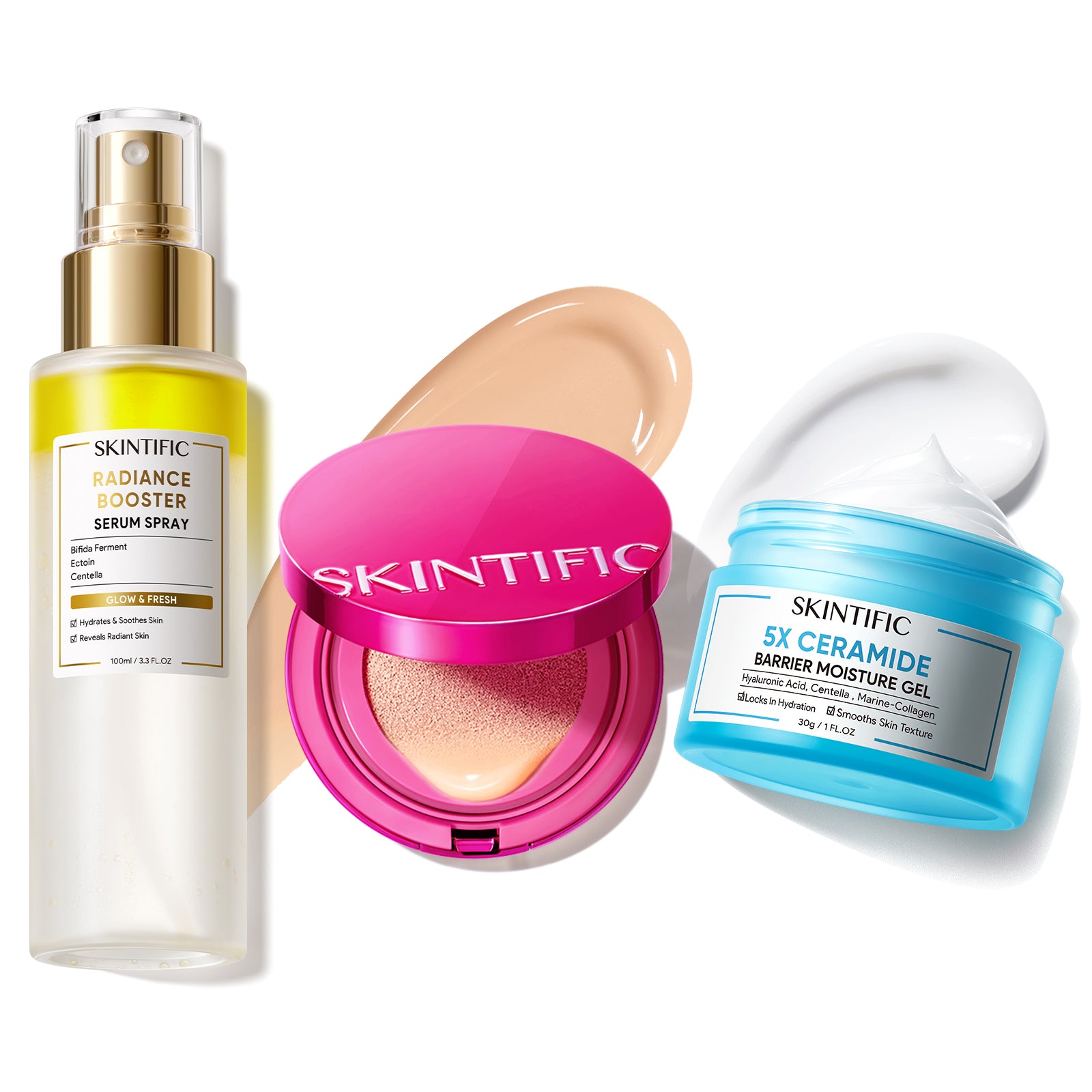 5X Ceramide Gel & Glow Cushion & Serum Spray 3pcs Set