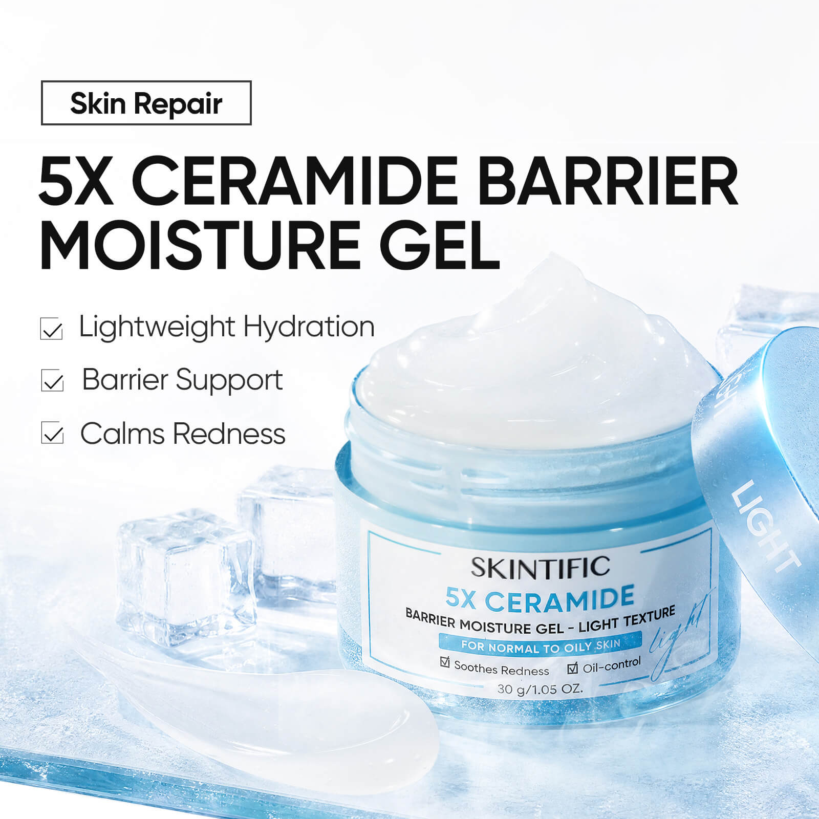 At.skin 【新品】 5X Ceramide Barrier Face Moisture Gel Light Texture for Oily