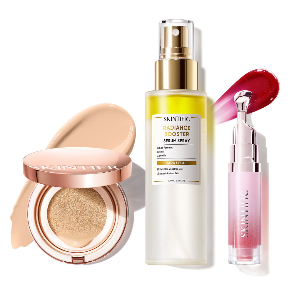 12-Hour Long-Lasting Cushion, Serum Spray & Lip Serum Set
