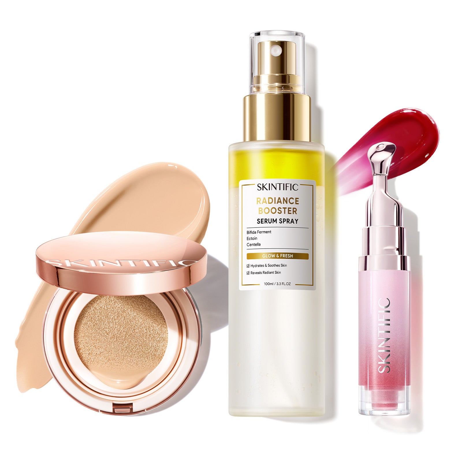 12-Hour Long-Lasting Cushion, Serum Spray & Lip Serum Set