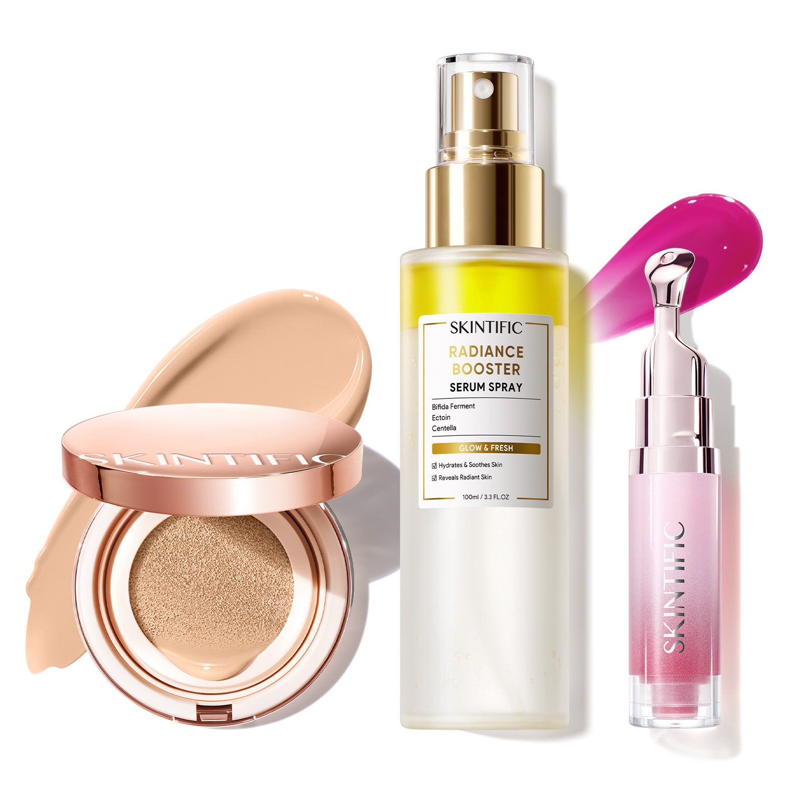 12-Hour Long-Lasting Cushion, Serum Spray & Lip Serum Set