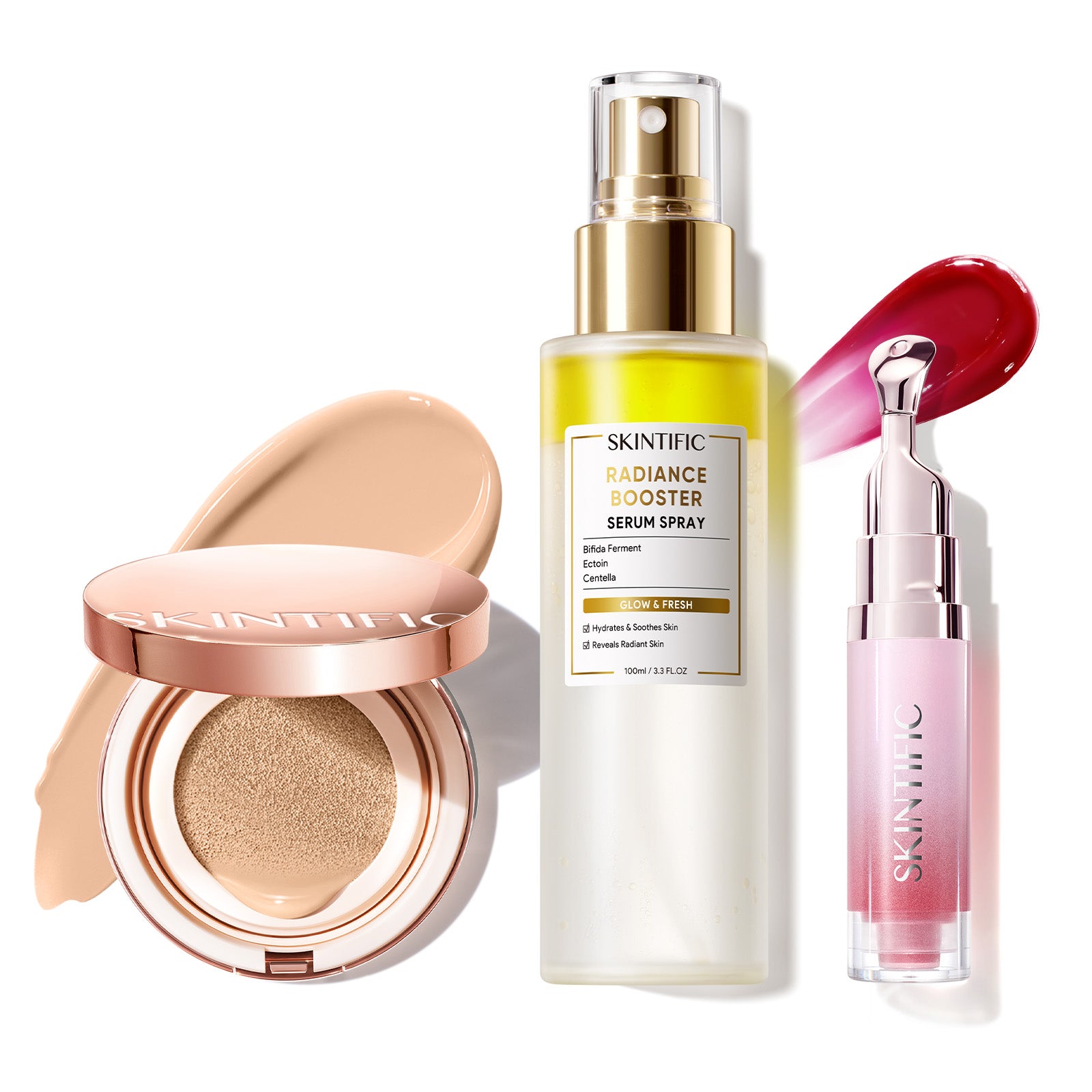 12-Hour Long-Lasting Cushion, Serum Spray & Lip Serum Set