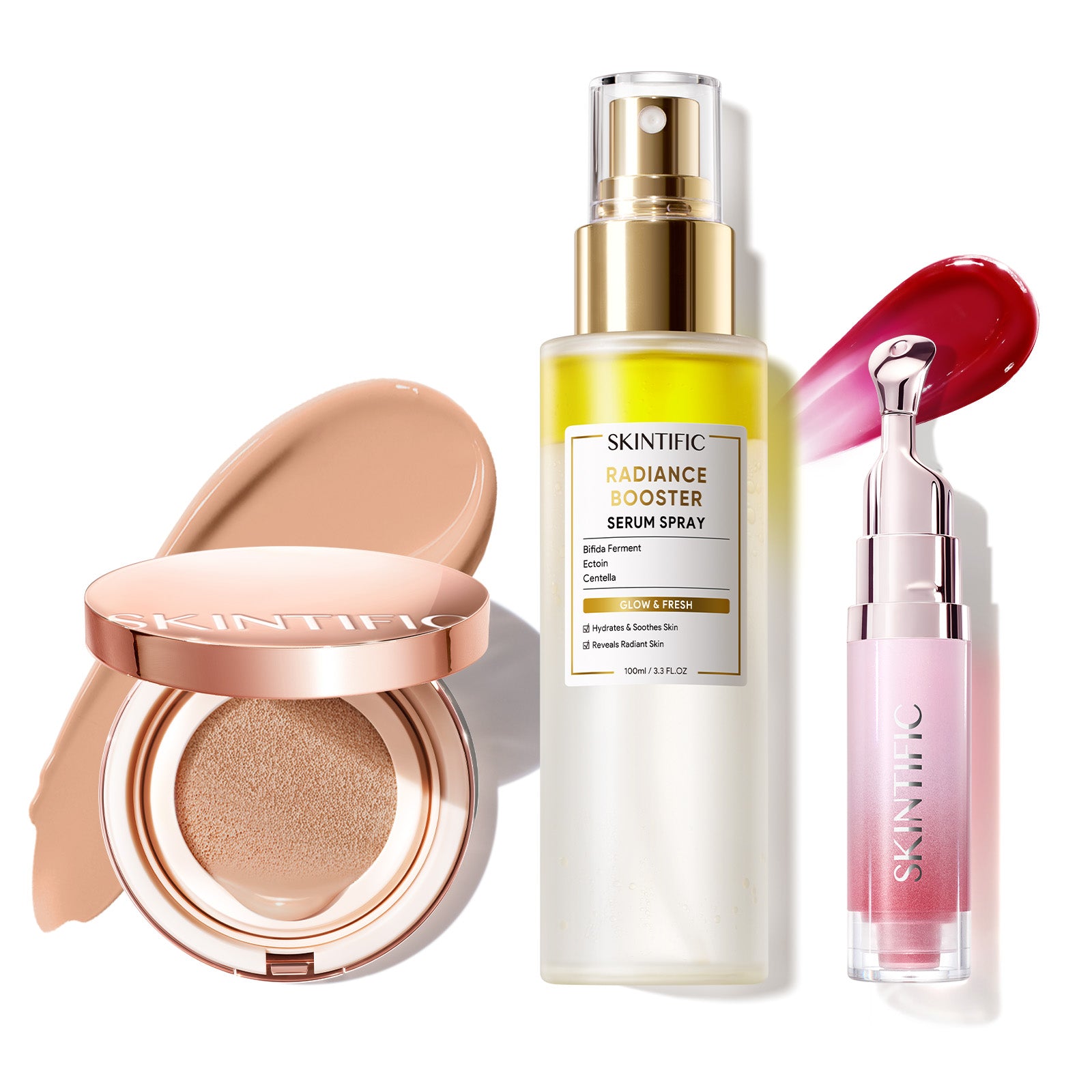 12-Hour Long-Lasting Cushion, Serum Spray & Lip Serum Set