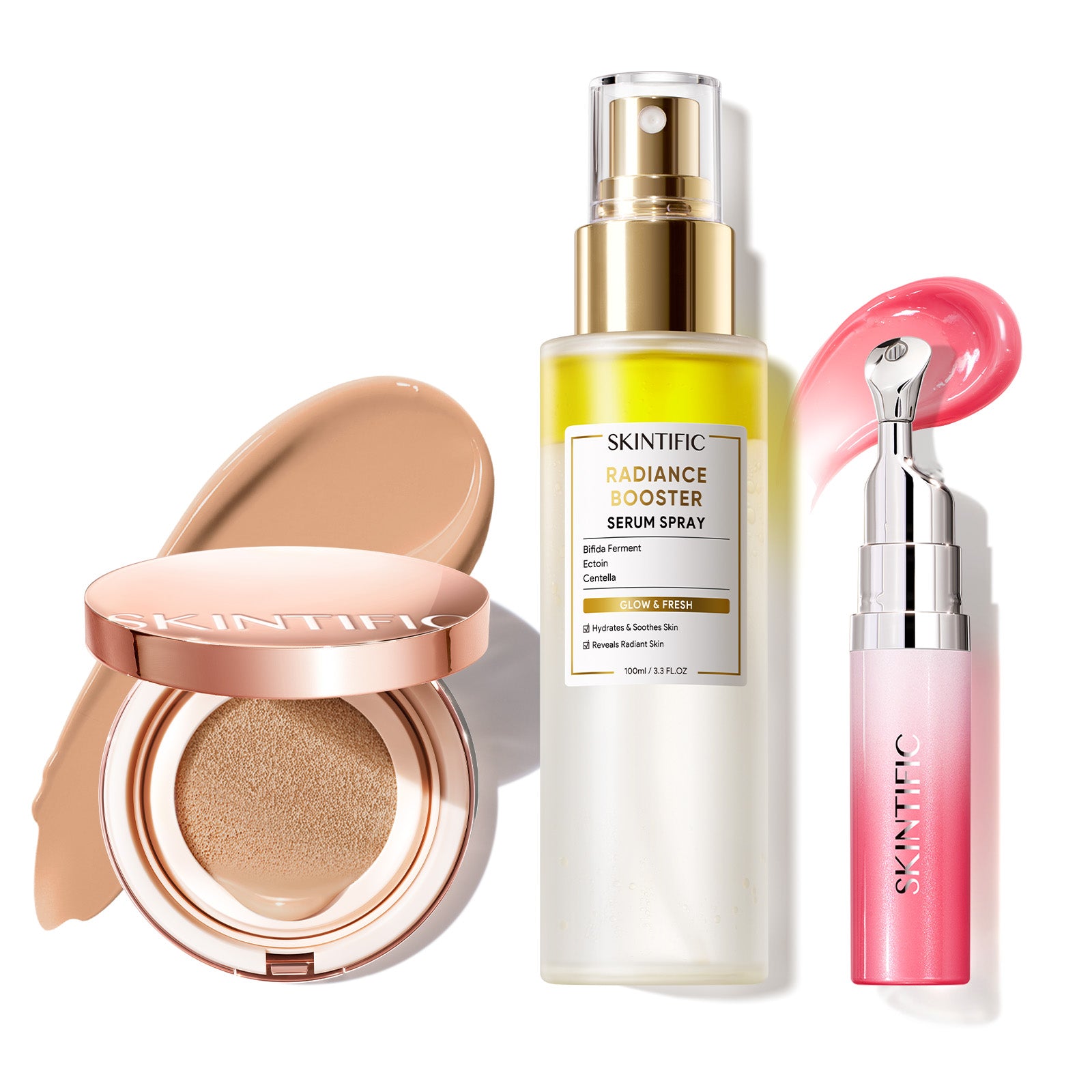 12-Hour Long-Lasting Cushion, Serum Spray & Lip Serum Set