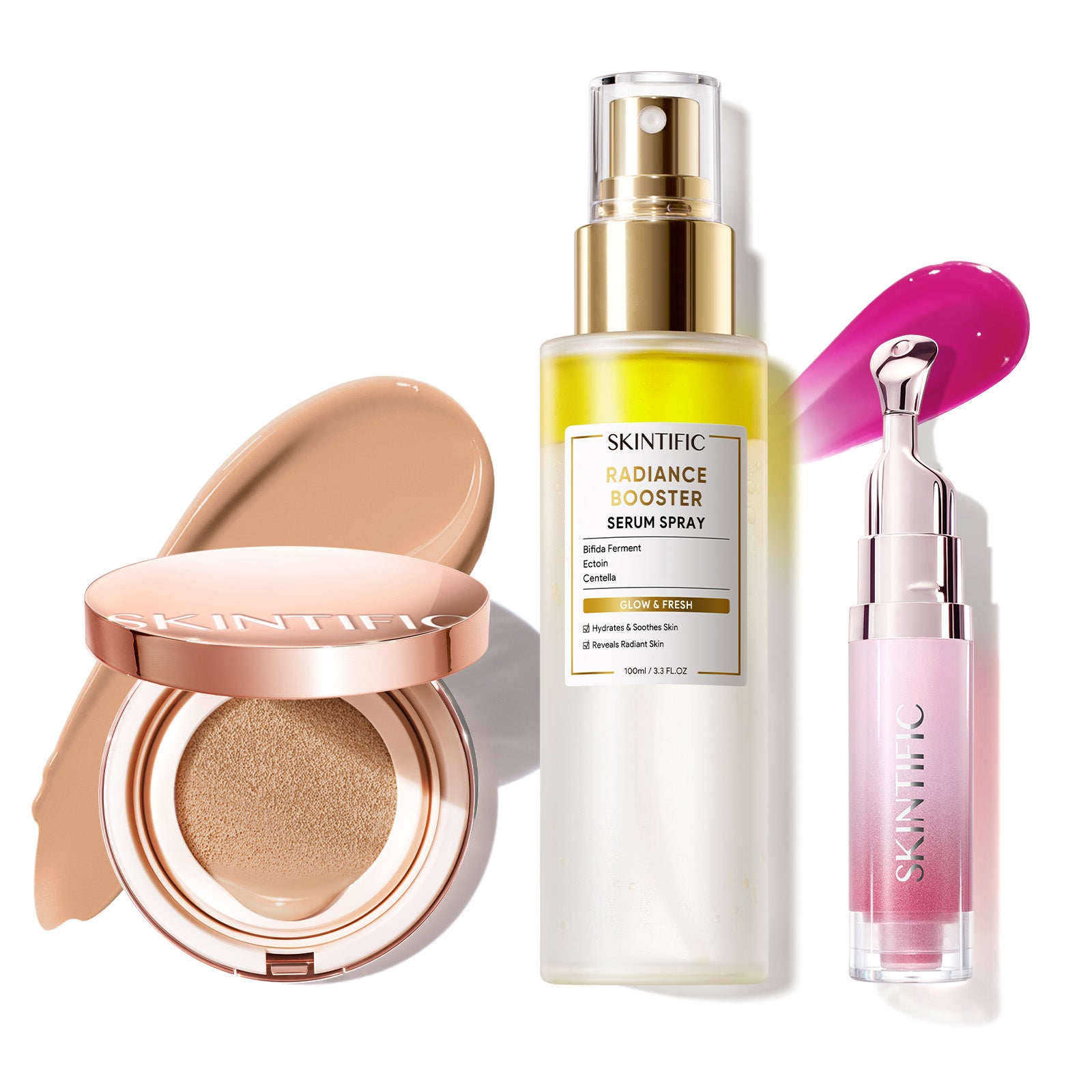 12-Hour Long-Lasting Cushion, Serum Spray & Lip Serum Set