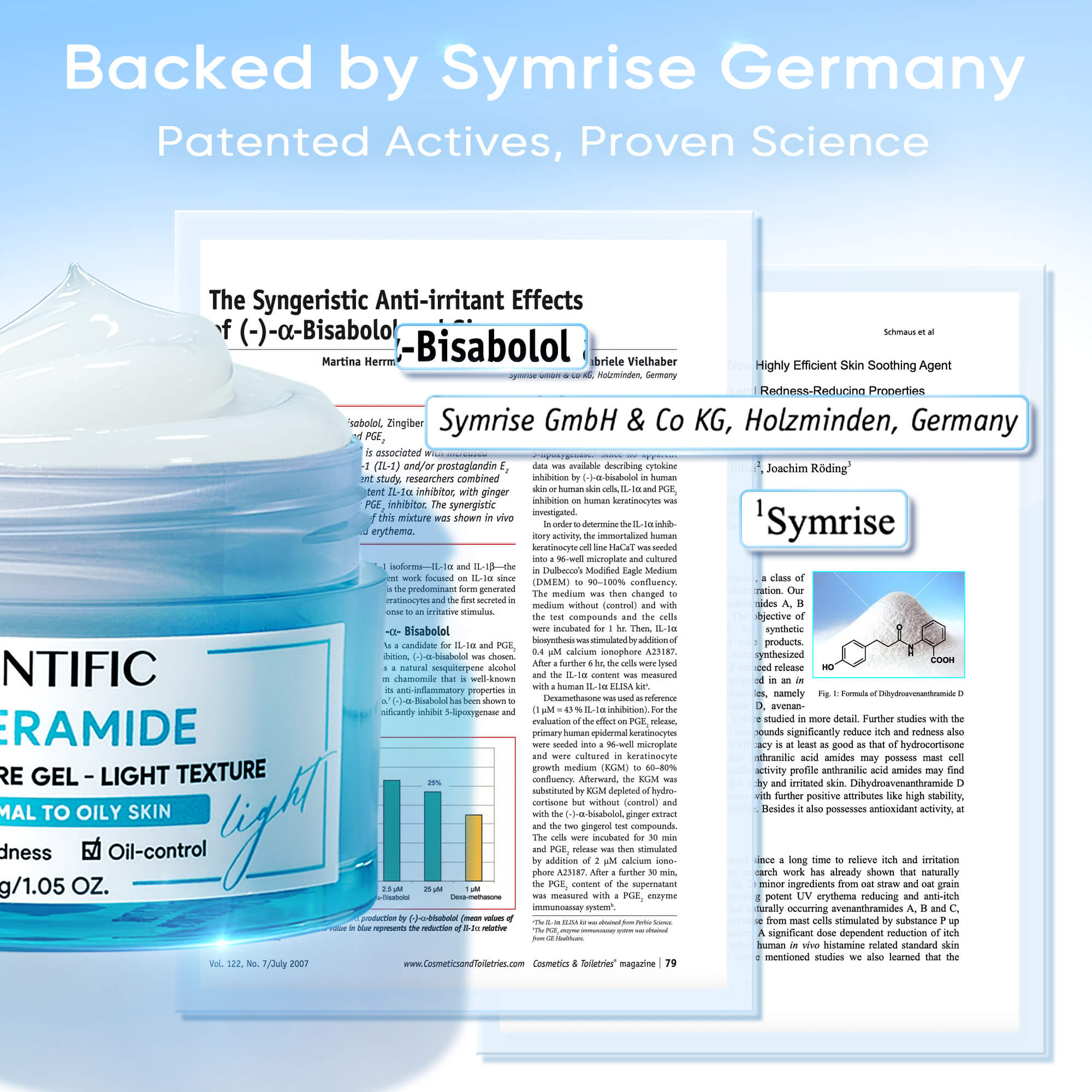 SKINTIFIC Barrier repair moisturizer backed by Symrise Germany and bisabolol soothing actives