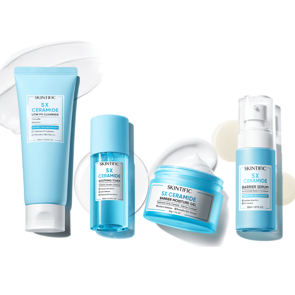 Ceramide Barrier Repair Set 4pcs Hydrating Daily Routine for