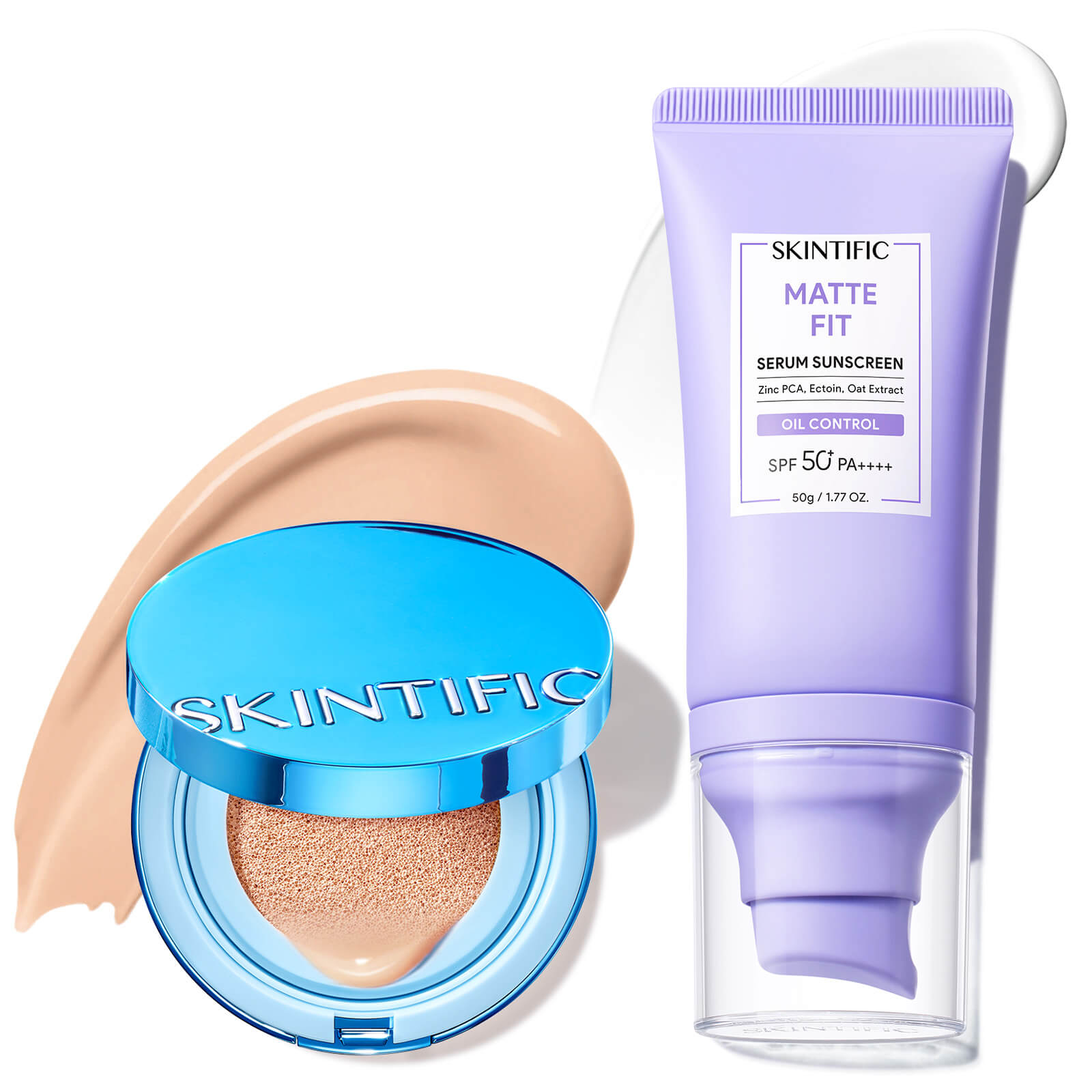 SKINTIFIC Matte Sunscreen and Velvet Cushion Set